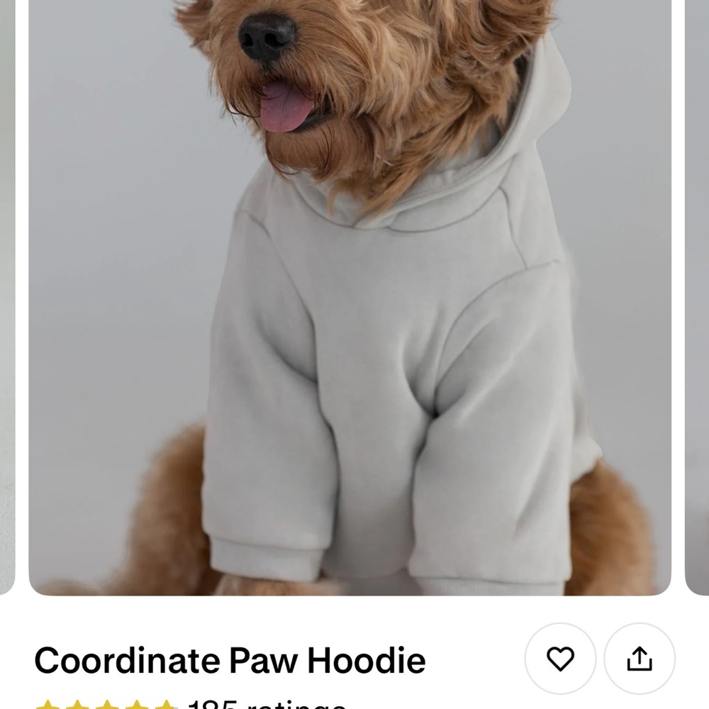 New Comfrt  Dog hoodie. Color Stone. Size 6X.  SOLD OUT ONLINE